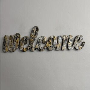 Original Abstract Art 6x19 Welcome Sign